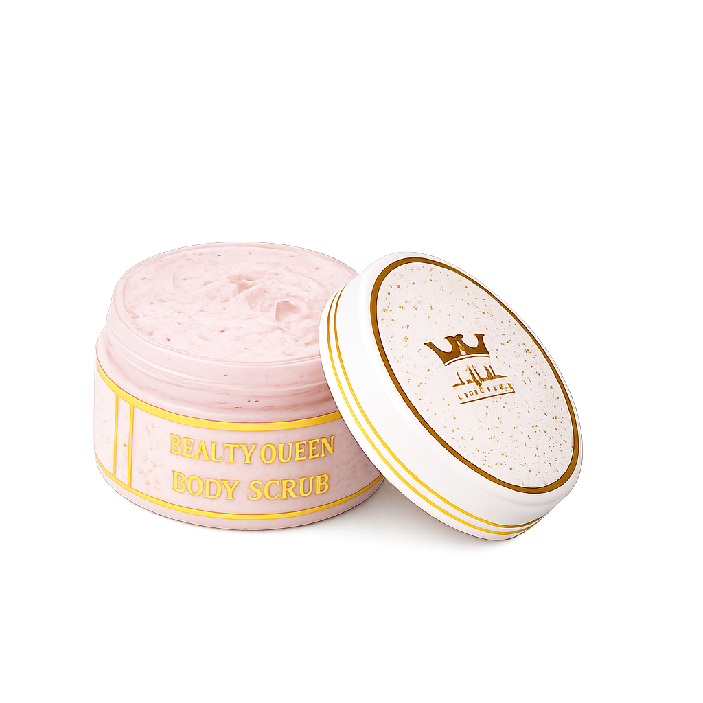 Franse body scrub met luxe geur geïnspireerd op Baccarat Rouge zonder achtergrond