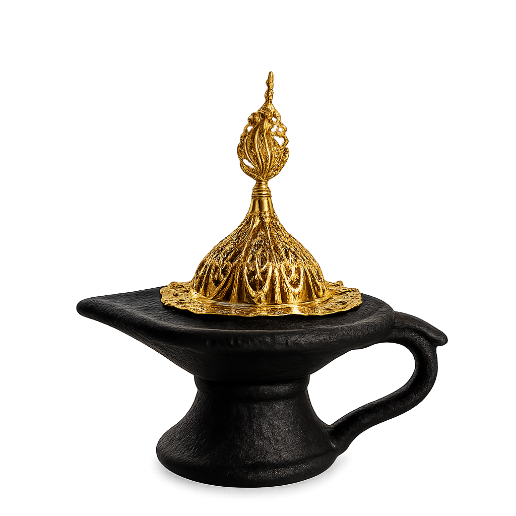Zwart gouden bakhoor brander luxe keramisch design